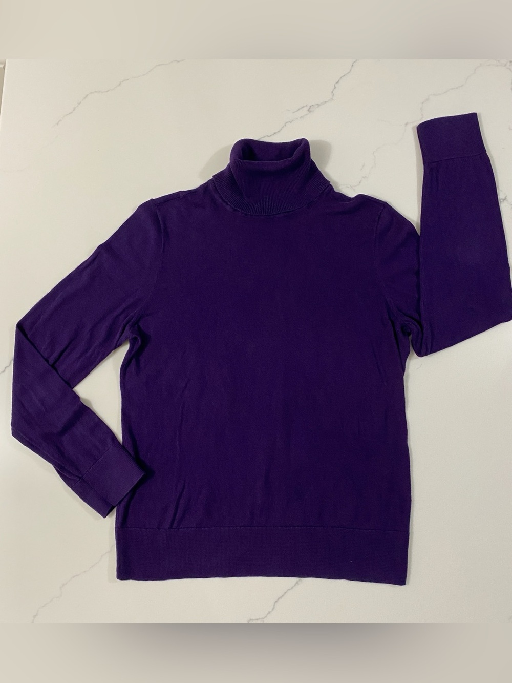 Chaps Women's Royal Purple Turtleneck  Cotton Sweater Size L
